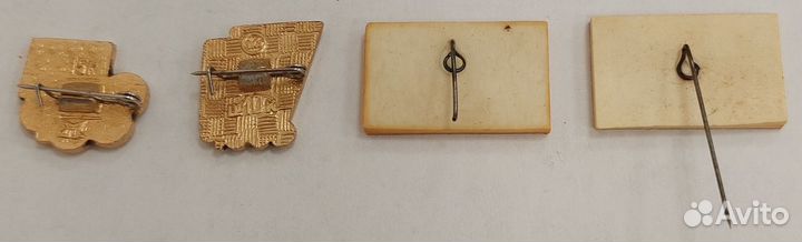 Значки СССР, США - флаги; В.И.Ленин