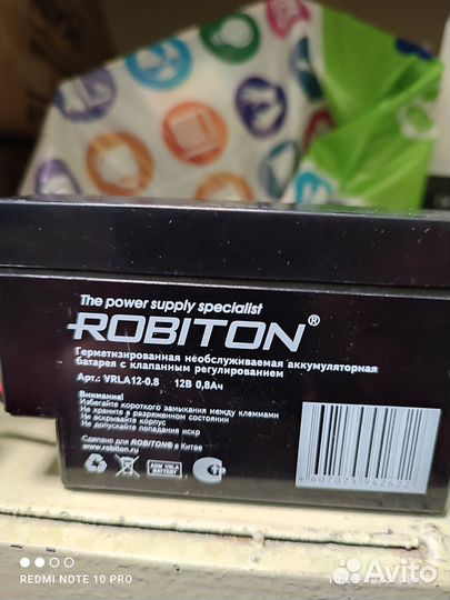 Аккумуляторные батареи robiton vrla 12-0,8 Ah