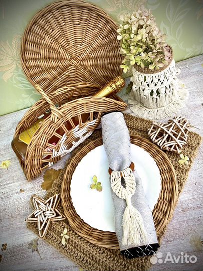 Корзина ручной работы из бумажной лозы