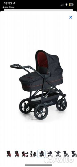 Коляска hauck rapid 3 plus trioset caviar tango