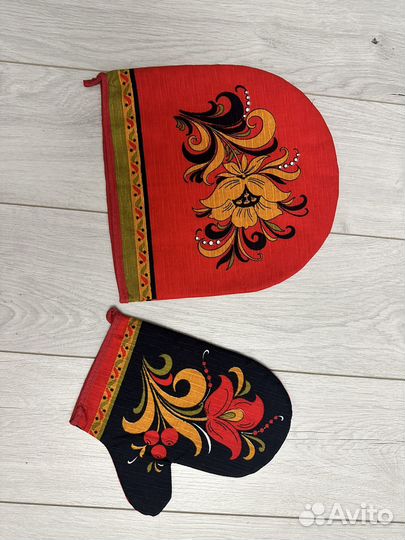 Набор для кухни хохлома салфетки/полотенце/варежка