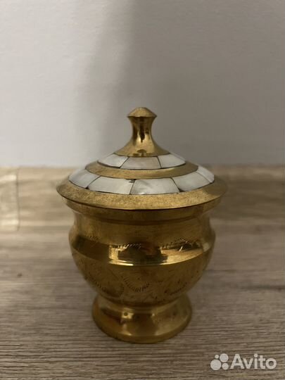 Шкатулка пепельница Индия латунь