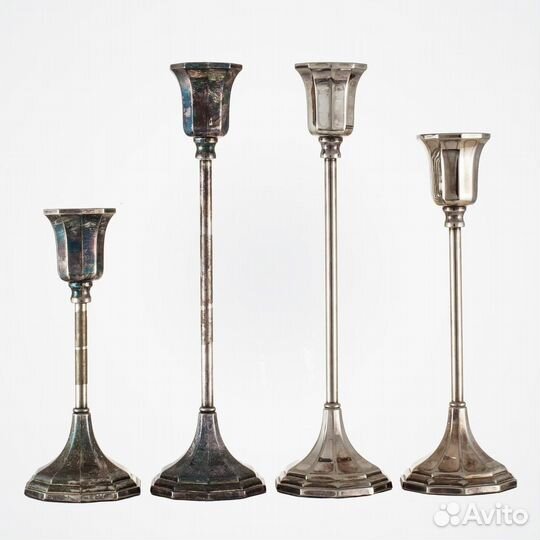 Подсвечники в серебрении - много