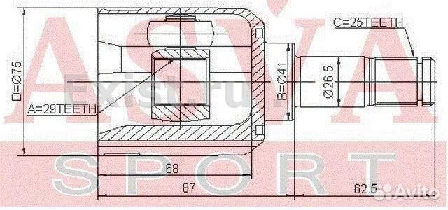 Шрус внутренний правый Mitsubishi Lancer 9 IX