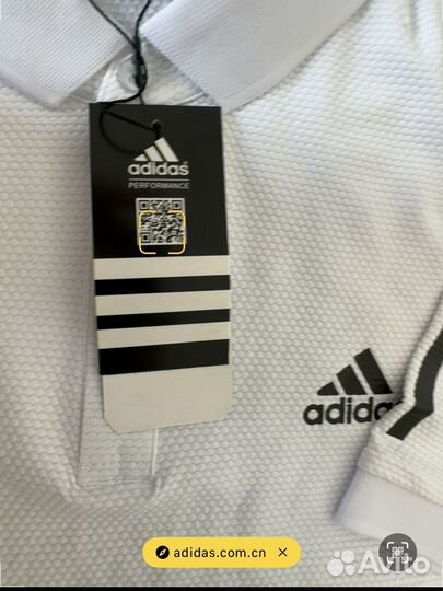 Polo мужское adidas белая