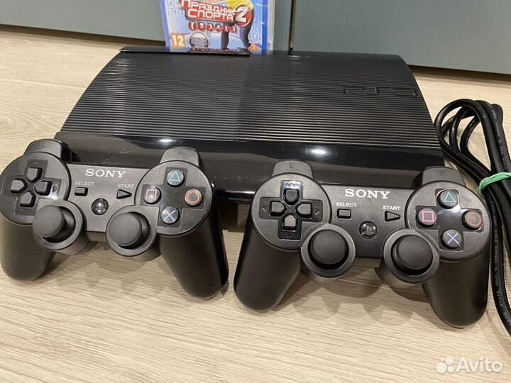 PS3 Super Slim +100игр +2джоя