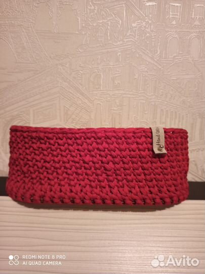 Вязаные корзинки ручной работы