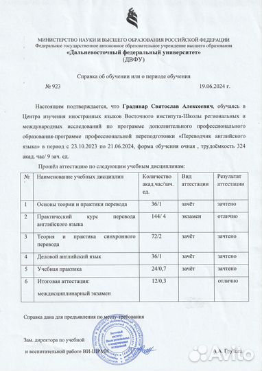 Занятия Английскими языком