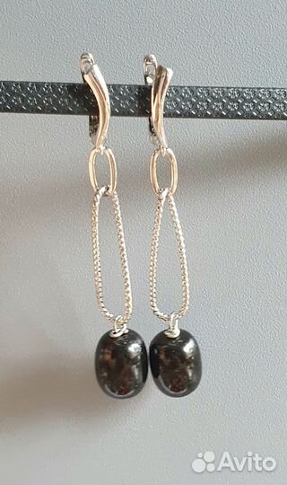 Серьги с гагатом