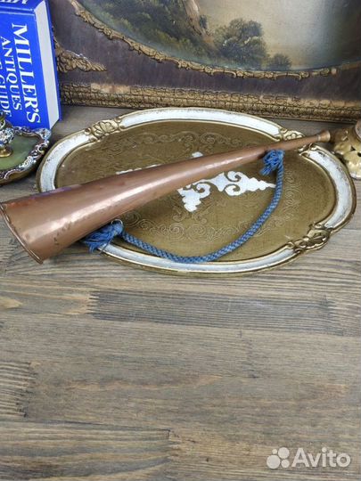 Старинный медный рожок /горн / труба. Англия