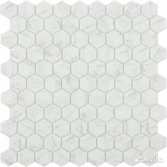 Мозаика Стеклянная Vidrepur Hex Marbles № 4300 Antislip (на сетке) 31,7x30,7