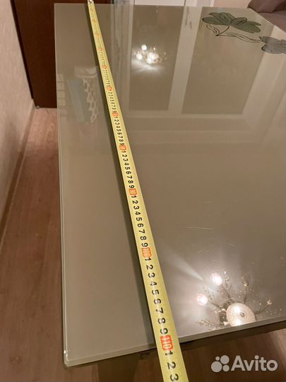 Стол обеденный 110*74 (стекло+металл)