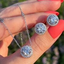 Кулон серьги Tiffany тиффани серебро