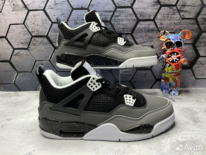 Кроссовки Nike Jordan 4 серо-черные