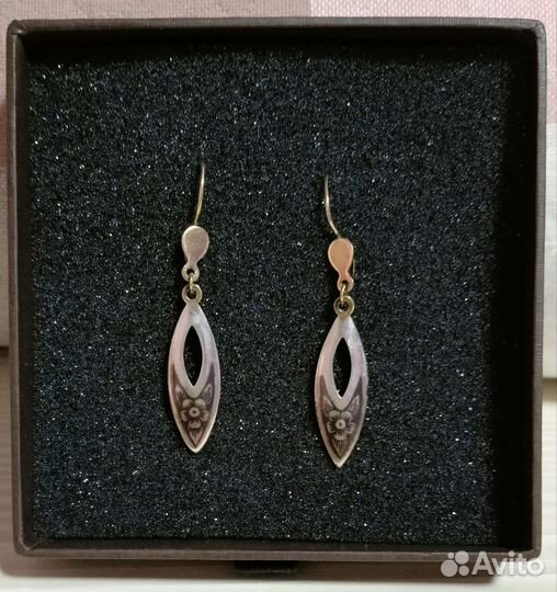 Серьги серебряные Северная Чернь 925