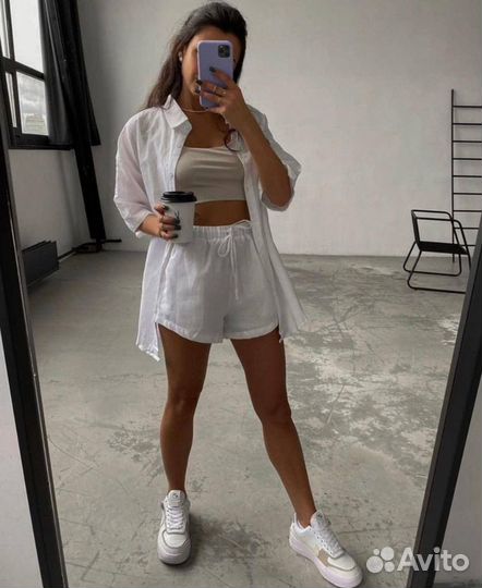 Костюм двойка рубашка и шорты