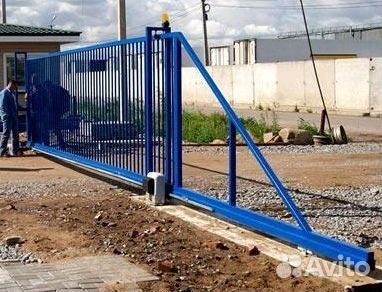 Забор из профнастиал, Откатные ворота