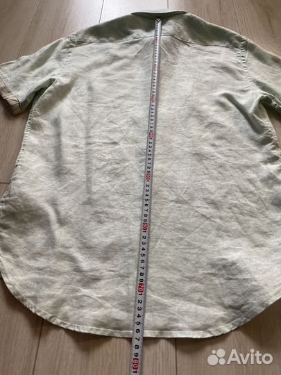 Рубашка льняная 100 Zara, M/L, slim