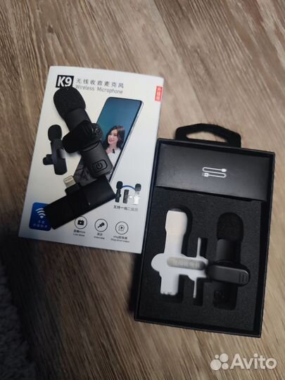Микрофоны петличные беспроводные (2шт)k9 новые