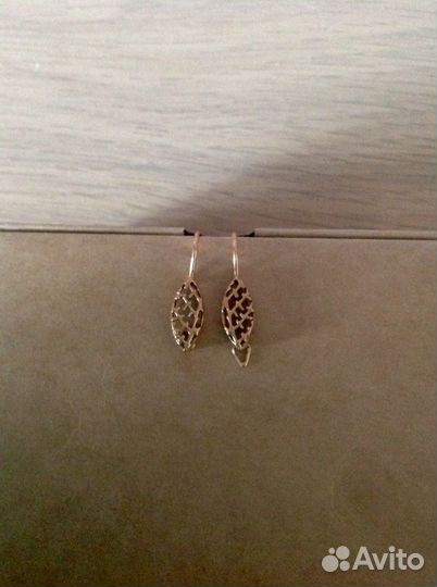 Золотые винтажные серьги 