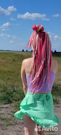 Комплект се-косы розовый