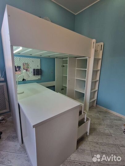 Кровать чердак IKEA со столом
