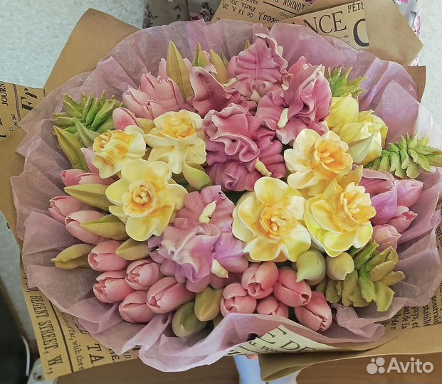 Весенний букет из зефира. Подарок девушке