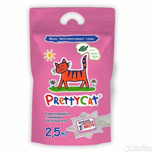 PrettyCat комкующийся наполнитель Алоэ