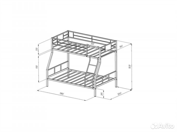 Кровать двухъярусная Гранада 1
