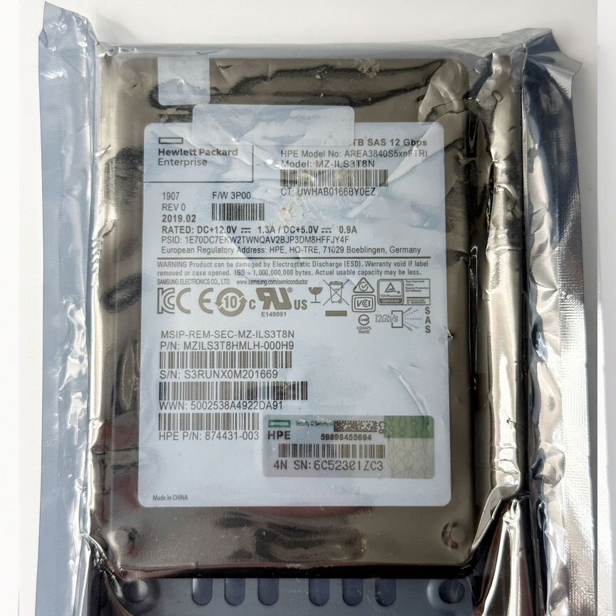 [AREA3840S5XNFTRI] Hpe Ssd 3.84tb 12 Гб/С Sas 2,5 Area3840s5xnftri