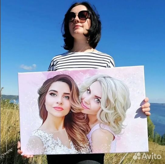 Романтический подарок портрет на холсте