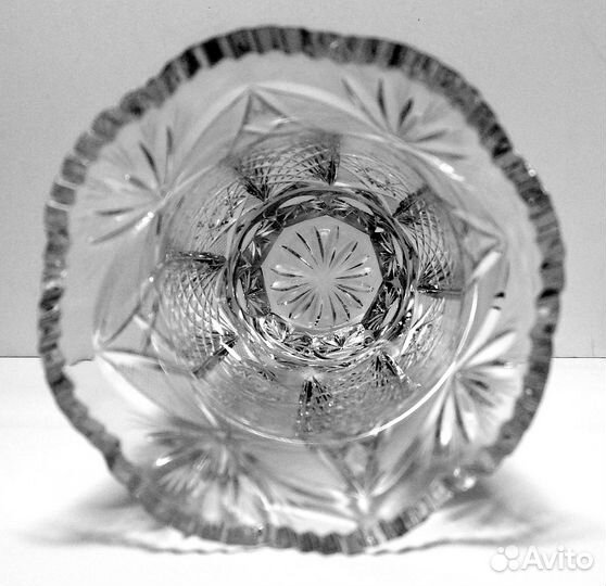 Большая хрустальная ваза для цветов СССР