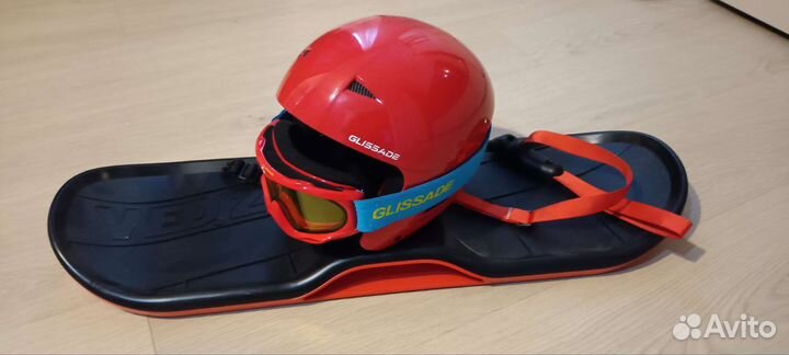 Детский комплект сноускейт шлем+очки горнолыжные