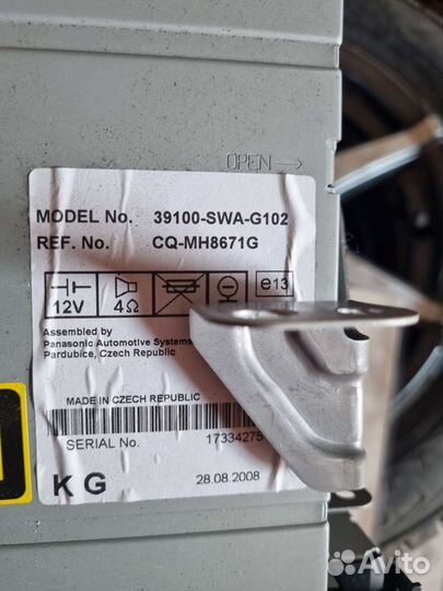 Автомагнитола для хонда срв 2008г