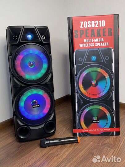 Блютуз колонка мощная с беспроводным караоке