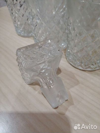 Графин хрустальный СССР и 3 бокала