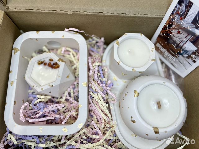 Интерьерный набор из свечей и вазы с колбой