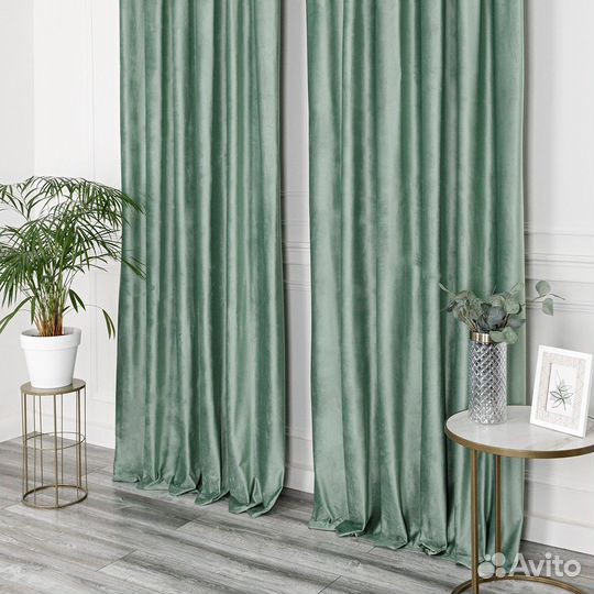 Шторы бархат Беллиссимо шалфей