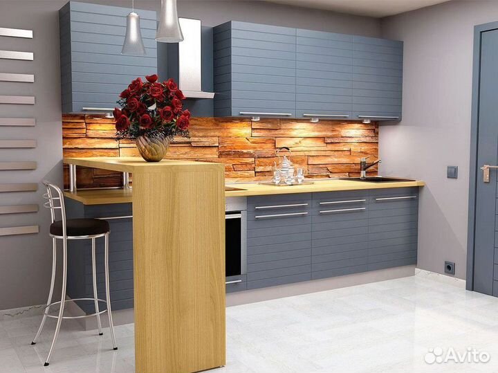 Кухня с фасадами без ручек