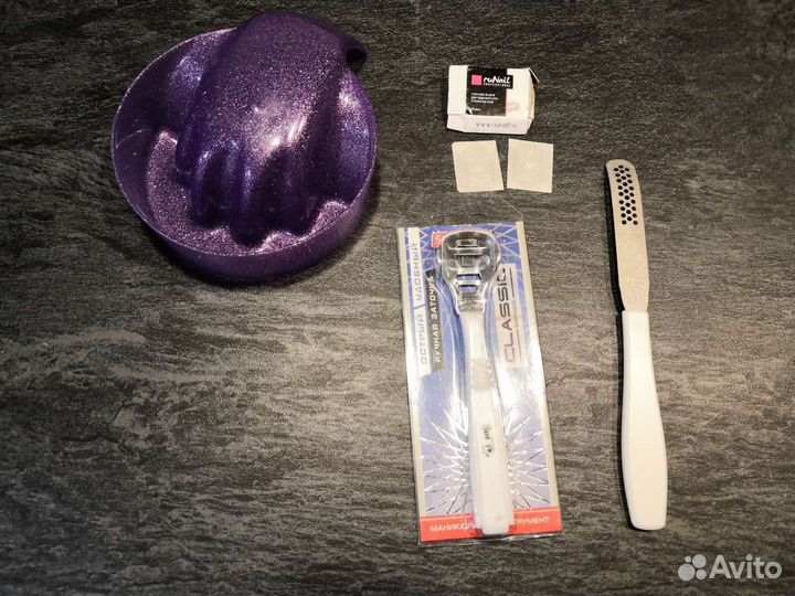 Ванночка для рук, скребок, 2 лезвия, тёрка для пят