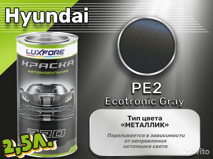 Краска Luxfore 2,5л. (Hyundai PE2 Ecotronic Gray)