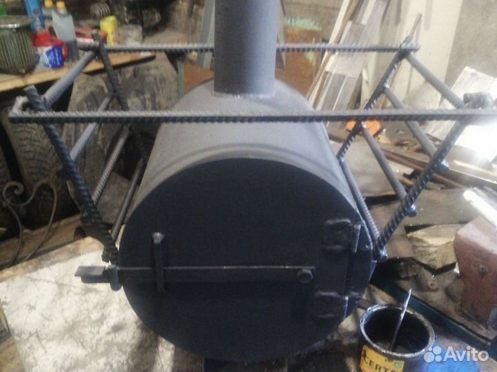 Печь для походной бани или палатки зимой