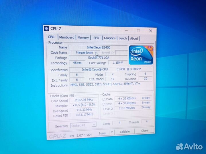 Комплект lga775+xeon e5450+4gb ddr2