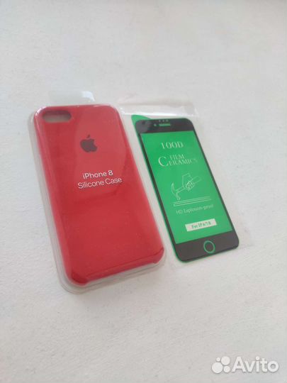 Чехол и стекло на iPhone 8
