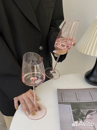 Бокалы для вина розовые 590 мл 2 шт