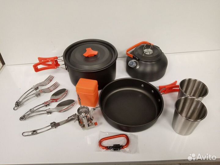 Походный набор посуды с газовой горелкой