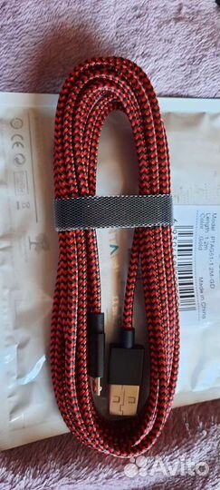 USB кабель с разъёмами MicroUsb и Lightning 1м 2м