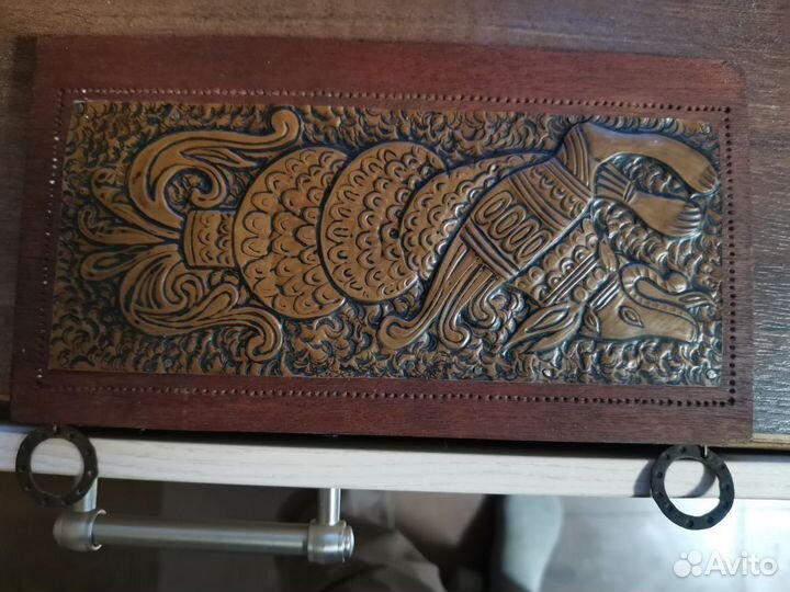 Панно настенное (дерево + чеканка) времен СССР