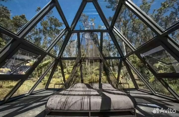 Панорамная беседка из стекла