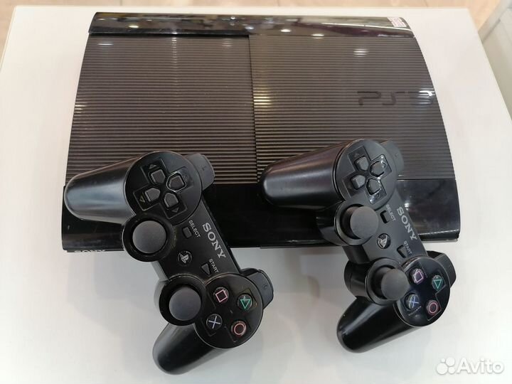 PlayStation 3 super slim 500 gb+2 джоя+110 игр